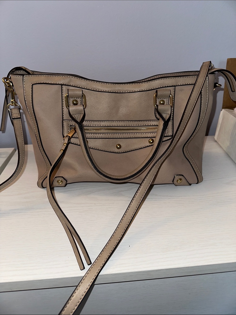 JustFab Neutral Tote Bag in Taupe